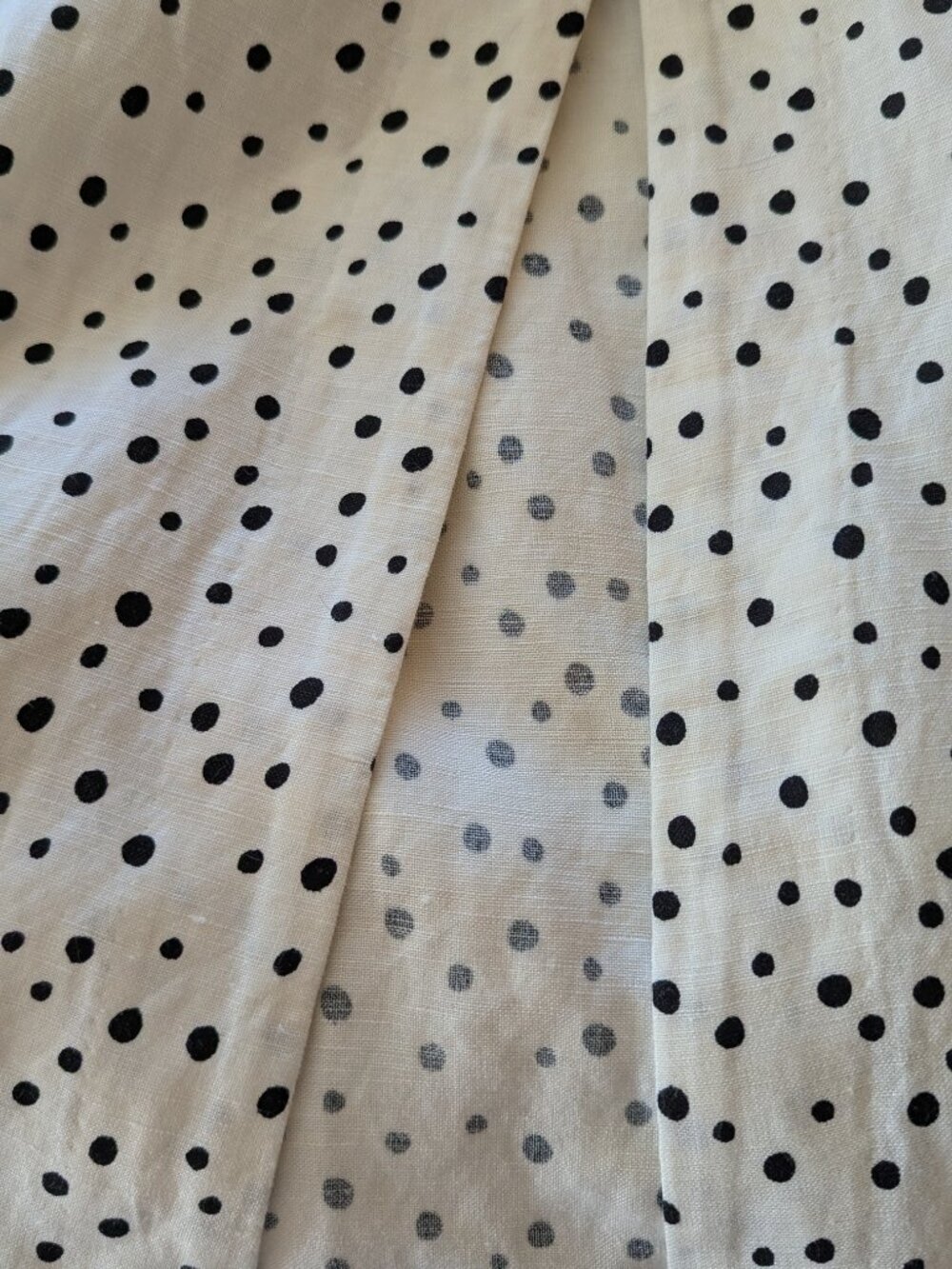 NWT Loft. Black Polka dots on white linen skirt. - Picture 5 of 6